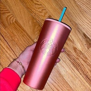 Starbucks metal cold cup matte pink limited & rare